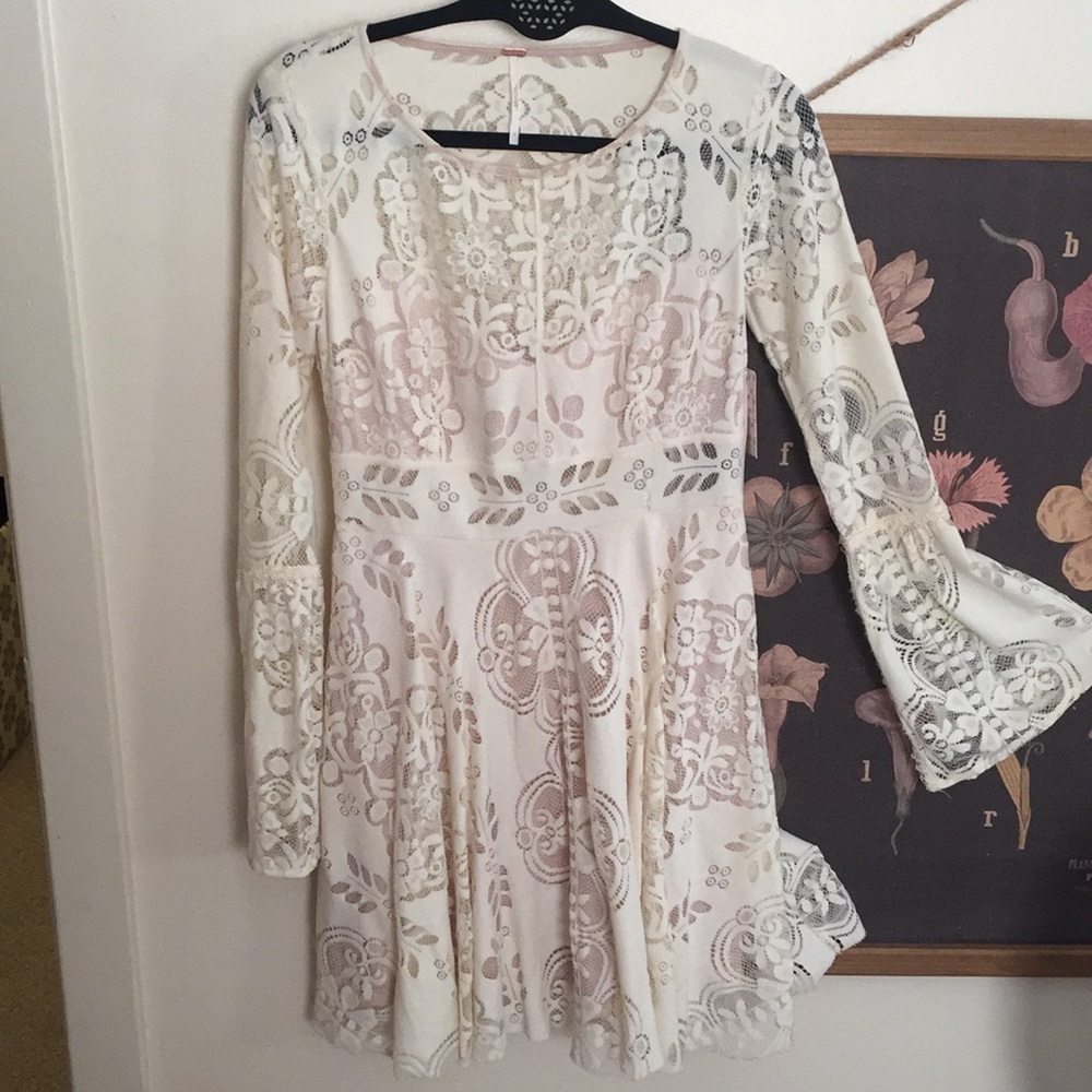 Free people bell sleeve lace dress